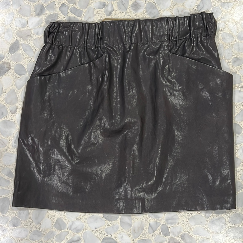 Zara Leather Paperbag Skirt w Pockets